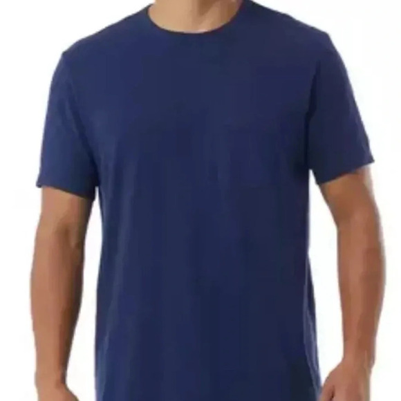 32 Degrees Cool Men's 2 Pack Chest Pocket Relaxed Fit Cotton Tee, Dark Blue - Picture 3 of 9